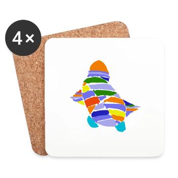 Art Sea Turtle Swimming - Coasters (set of 4) - white - Front