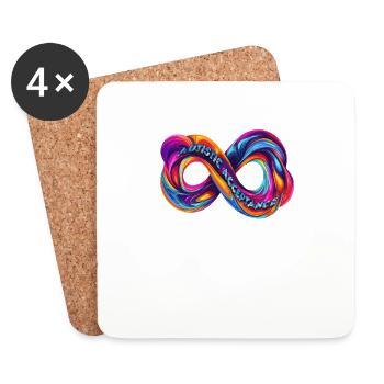 Infinity Symbol Autistic Acceptance - Coasters (set of 4) - white - Front