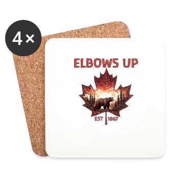Elbows Up Canada Est 1867 Bear - Coasters (set of 4) - white - Front