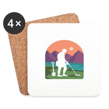 Détecteur de métaux Détection de métaux - Dessous de verre (lot de 4) - blanc - Devant