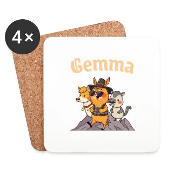 Bayrisch Wandern Spruch Gemma lustige Tiere - Untersetzer (4er-Set) - Weiß - Vorne