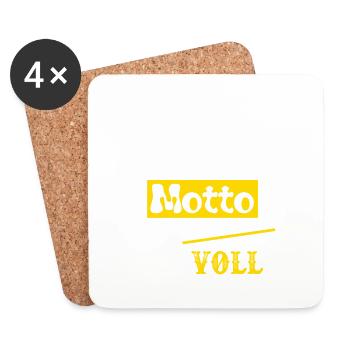 Abschluss Design " Sogar fürs Motto zu Faul" - Untersetzer (4er-Set) - Weiß - Vorne