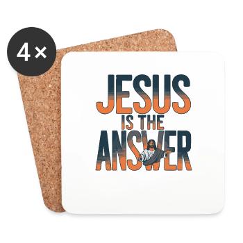 Jesus is the answer - Jesus ist die Antwort - Coasters (set of 4) - white - Front