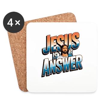 Jesus is the answer - Jesus ist die Antwort - Coasters (set of 4) - white - Front