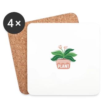 Juste une plante de plus que je promets le jardinage botanique - Dessous de verre (lot de 4) - blanc - Devant