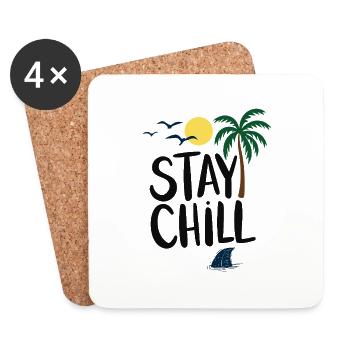 Séjour Chill Détente Tropicale - Dessous de verre (lot de 4) - blanc - Devant