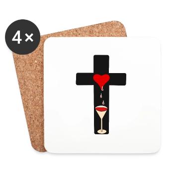Cross Crosses Crucifix Horror Halloween - Coasters (set of 4) - white - Front