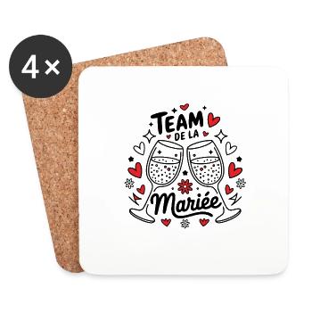 Femme équipe de la mariée pour un EVJF Team Mariée - Dessous de verre (lot de 4) - blanc - Devant