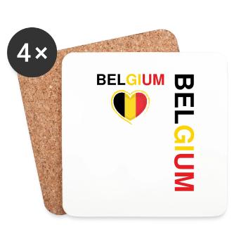 BELGIUM team supporter football - Dessous de verre (lot de 4) - blanc - Devant
