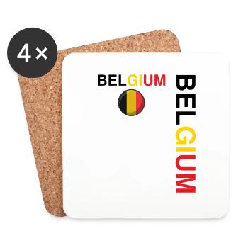 BELGIUM team supporter football - Dessous de verre (lot de 4) - blanc - Devant
