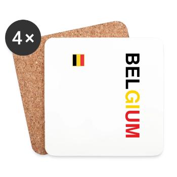 BELGIUM team supporter football - Dessous de verre (lot de 4) - blanc - Devant