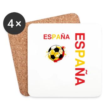 Fan der spanischen Fußballnationalmannschaft - Untersetzer (4er-Set) - Weiß - Vorne