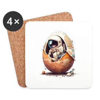 Ostern Osterhase Ostern Ostern Sonntag Osterei Frühling - Untersetzer (4er-Set) - Weiß - Vorne