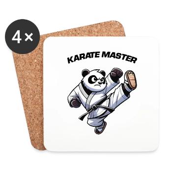 pandabär karate - Untersetzer (4er-Set) - Weiß - Vorne