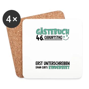 Guestbook 46 Birthday Sign Children's - Coasters (set of 4) - white - Front