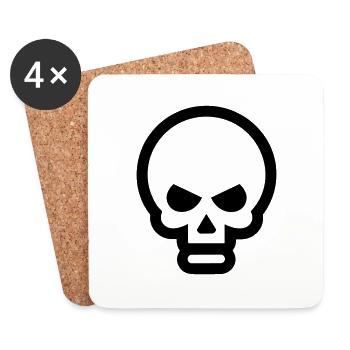 Skull - Coasters (set of 4) - white - Front