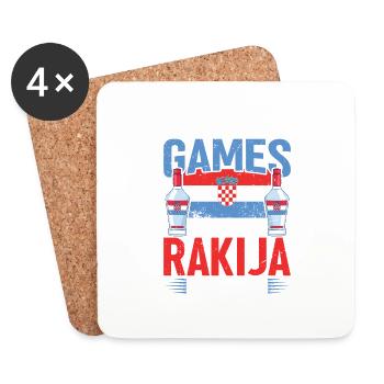 C’est tout le plaisir et les jeux jusqu’à la rakija - Dessous de verre (lot de 4) - blanc - Devant
