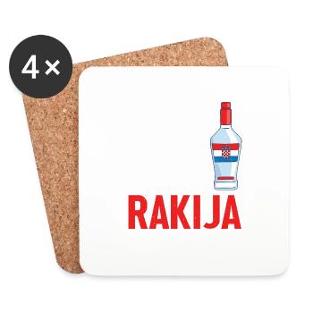 Je suis juste venu pour le rakija - Dessous de verre (lot de 4) - blanc - Devant