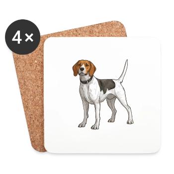 Beagle Hund - Untersetzer (4er-Set) - Weiß - Vorne