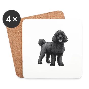 Pudel Hund - Untersetzer (4er-Set) - Weiß - Vorne