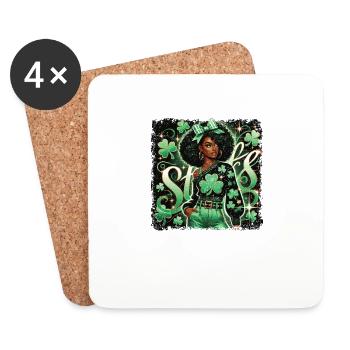 Que les manigances célèbrent la Saint-Patrick - Dessous de verre (lot de 4) - blanc - Devant