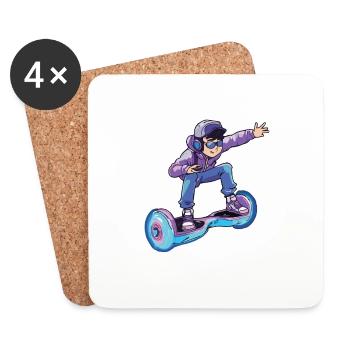 La vie est meilleure quand on est en hoverboard - Dessous de verre (lot de 4) - blanc - Devant