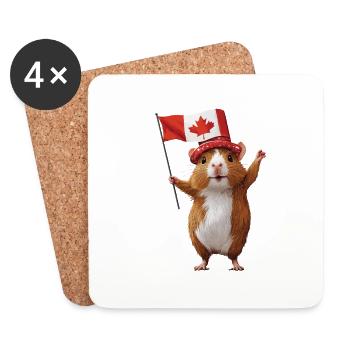 Meerschweinchen - Untersetzer (4er-Set) - Weiß - Vorne