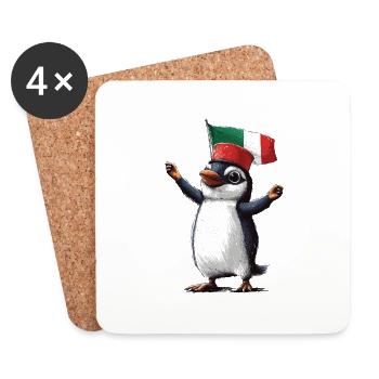 Pinguin - Untersetzer (4er-Set) - Weiß - Vorne