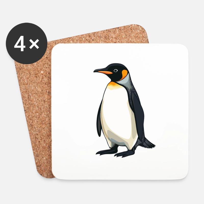 Pinguine Pinguin - Untersetzer (4er-Set) - Weiß