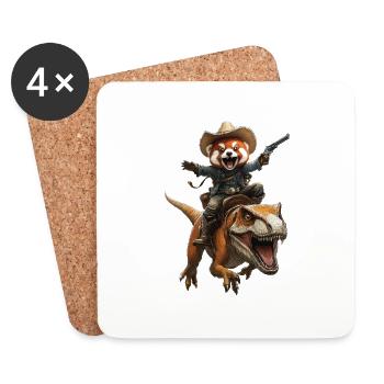 Roter Panda - Untersetzer (4er-Set) - Weiß - Vorne