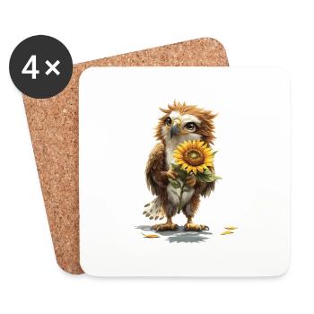 Meerschweinchen - Untersetzer (4er-Set) - Weiß - Vorne