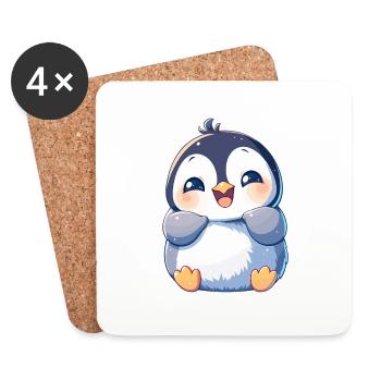 Pingouins Pingouin - Dessous de verre (lot de 4) - blanc - Devant