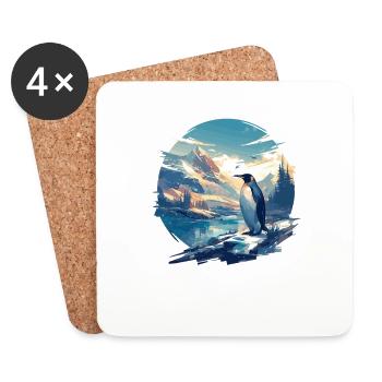 Pingouins Pingouin - Dessous de verre (lot de 4) - blanc - Devant