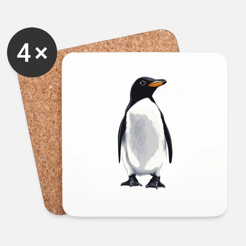 Pinguine Pinguin - Untersetzer (4er-Set) - Weiß