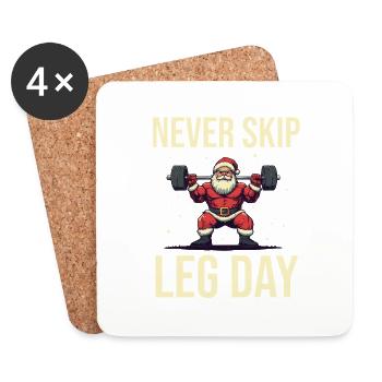 christmas leg day Zeichenfläche 1 - Untersetzer (4er-Set) - Weiß - Vorne