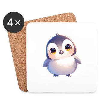 Pingouins Pingouin - Dessous de verre (lot de 4) - blanc - Devant