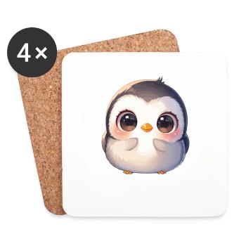 Pingouins Pingouin - Dessous de verre (lot de 4) - blanc - Devant