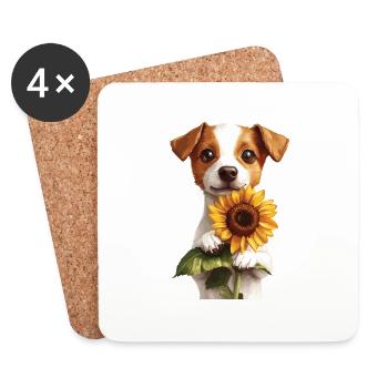 Jack Russell Terrier - Untersetzer (4er-Set) - Weiß - Vorne