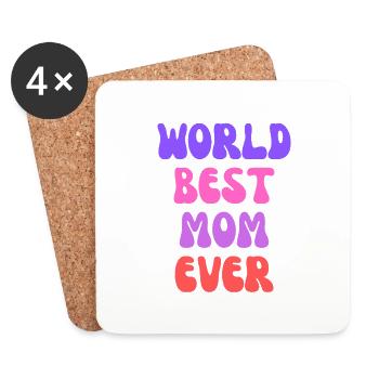 World’s Best Mom Ever - Coasters (set of 4) - white - Front