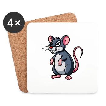 Rat - Coasters (set of 4) - white - Front