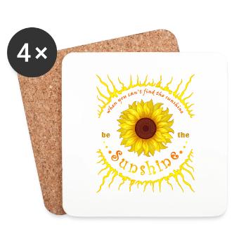 Soleil Soleil Tournesol - Dessous de verre (lot de 4) - blanc - Devant