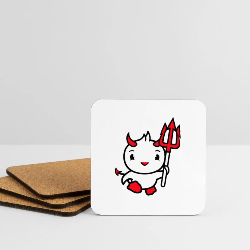 bird devil horns satan trident hell evil cool Coasters (set of 4)