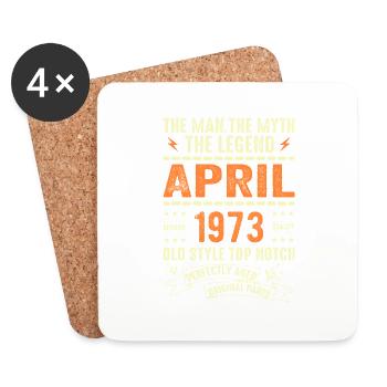AVRIL 1973, AVRIL 1973 - Dessous de verre (lot de 4) - blanc - Devant