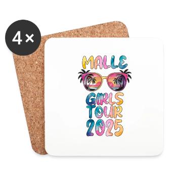 Malle Girls Tour 2025 - Untersetzer (4er-Set) - Weiß - Vorne