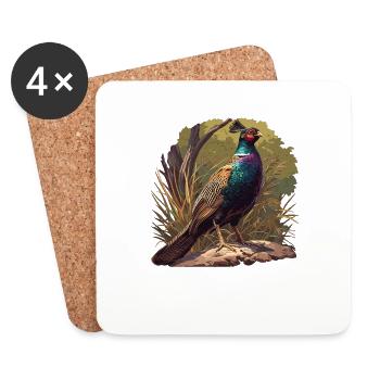 Pheasants Pheasant - Coasters (set of 4) - white - Front