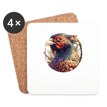 Pheasants Pheasant - Coasters (set of 4) - white - Front