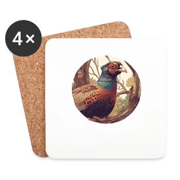 Pheasants Pheasant - Coasters (set of 4) - white - Front