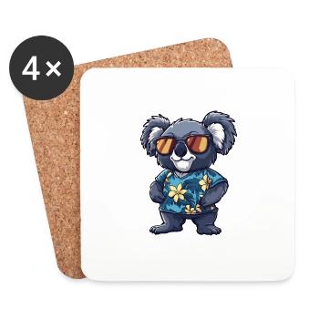 Koala Comic Funny Summer - Coasters (set of 4) - white - Front