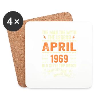 april 1969, APRIL 1969 - Untersetzer (4er-Set) - Weiß - Vorne