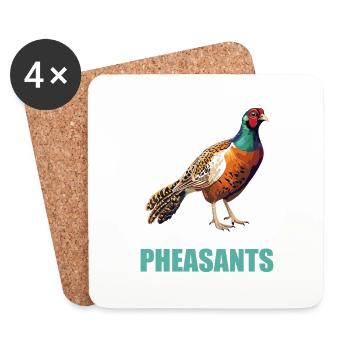 Pheasants Pheasant - Coasters (set of 4) - white - Front